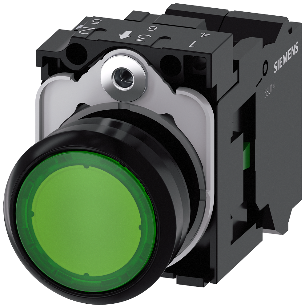 G_IC03_XX_07609P 3SU1102-0AB40-3BA0 Illuminated pushbutton, green - Зображення 1