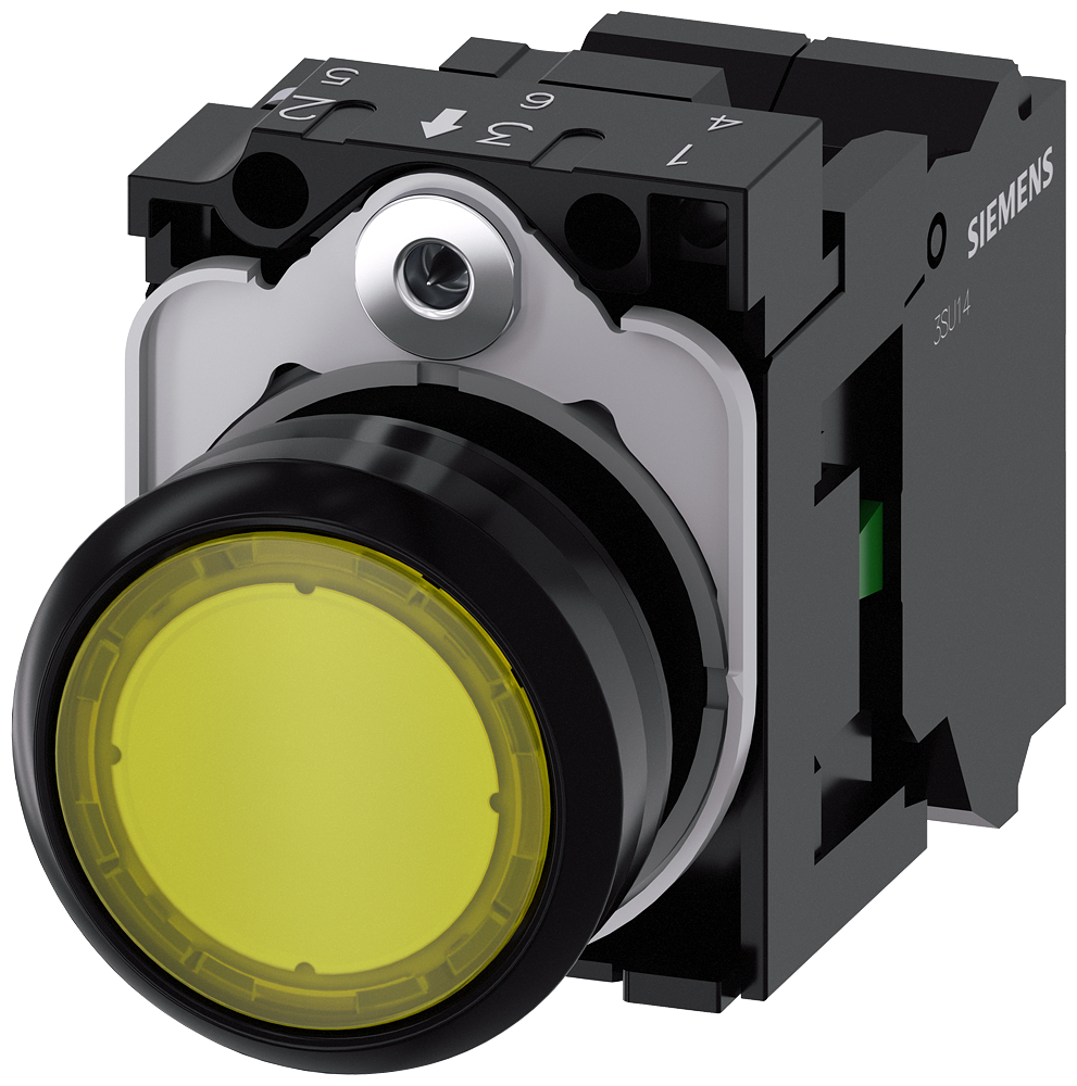G_IC03_XX_07611P 3SU1102-0AB30-3BA0 Illuminated pushbutton, yellow - Зображення 1