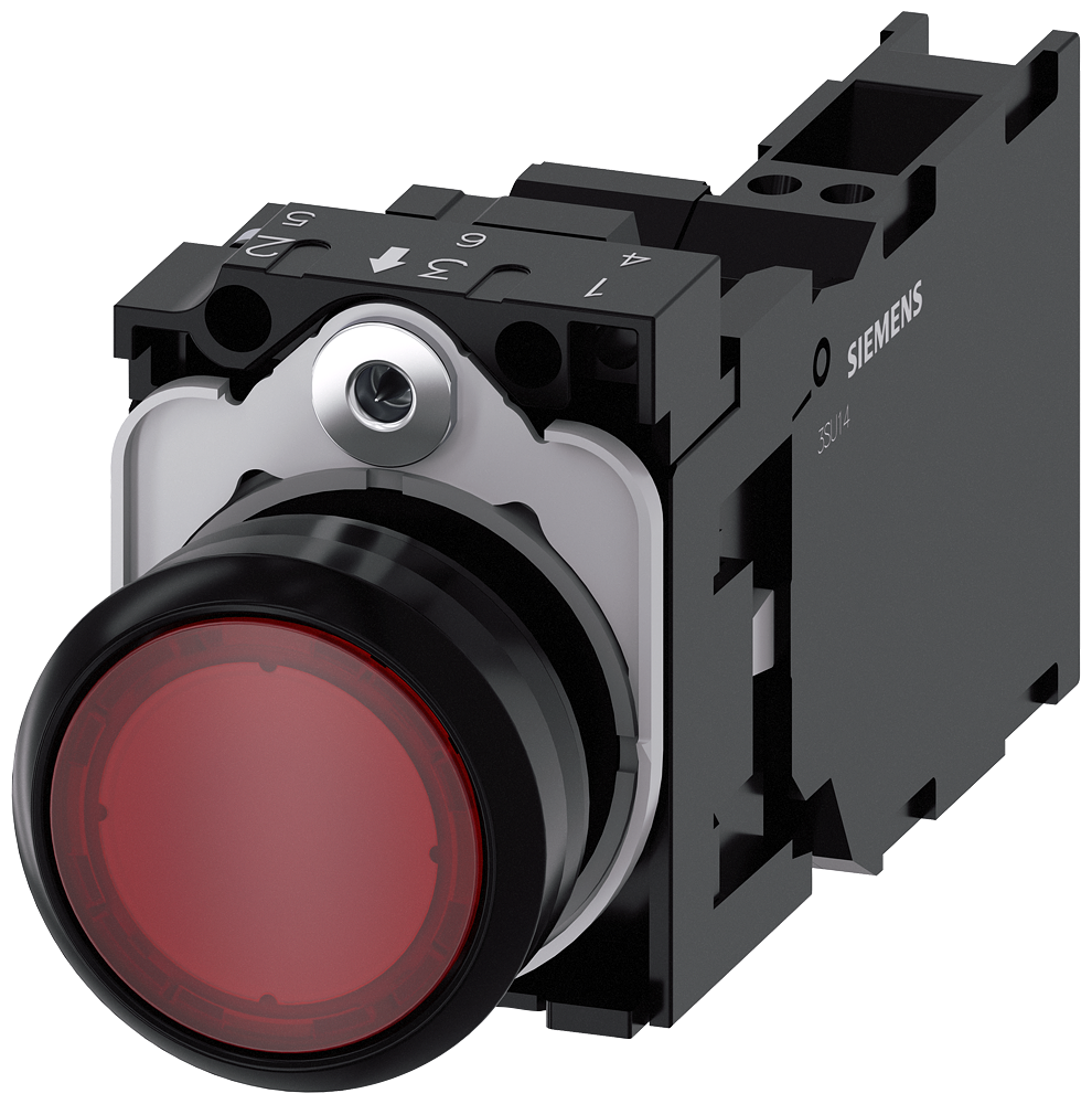 G_IC03_XX_07612P 3SU1106-0AB20-3FA0 Illuminated pushbutton, red - Зображення 1