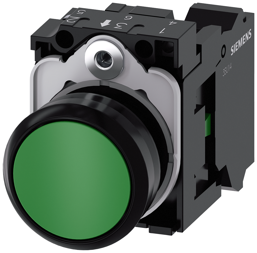 G_IC03_XX_07625P 3SU1100-0AB40-3BA0 Pushbutton, green - Зображення 1