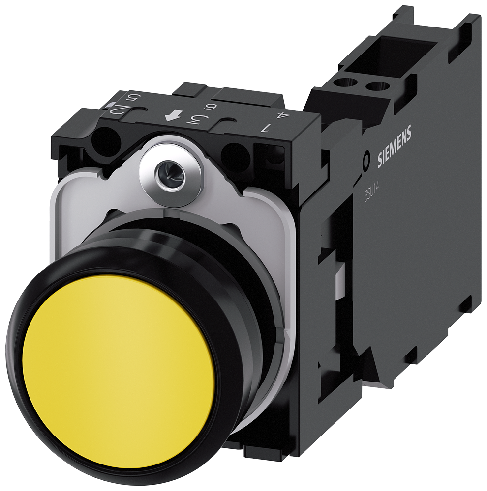 G_IC03_XX_07626P 3SU1100-0AB30-3FA0 Pushbutton, yellow - Зображення 1