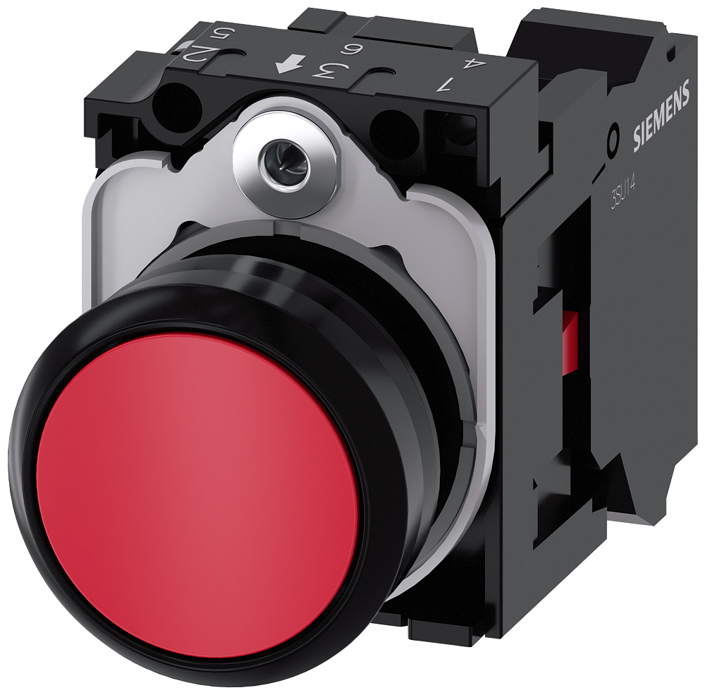 G_IC03_XX_07629P 3SU1100-0AB20-3CA0 Pushbutton, red - Зображення 1