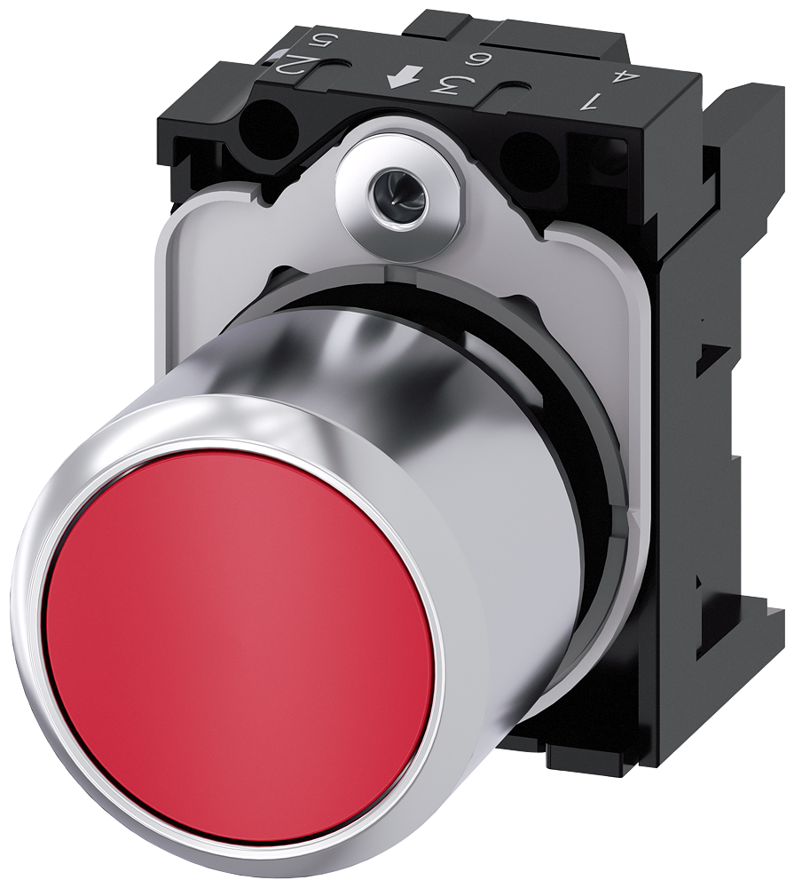 G_IC03_XX_07680P 3SU1250-0EB20-0AA0 Pushbutton, red, extended stroke - Зображення 1