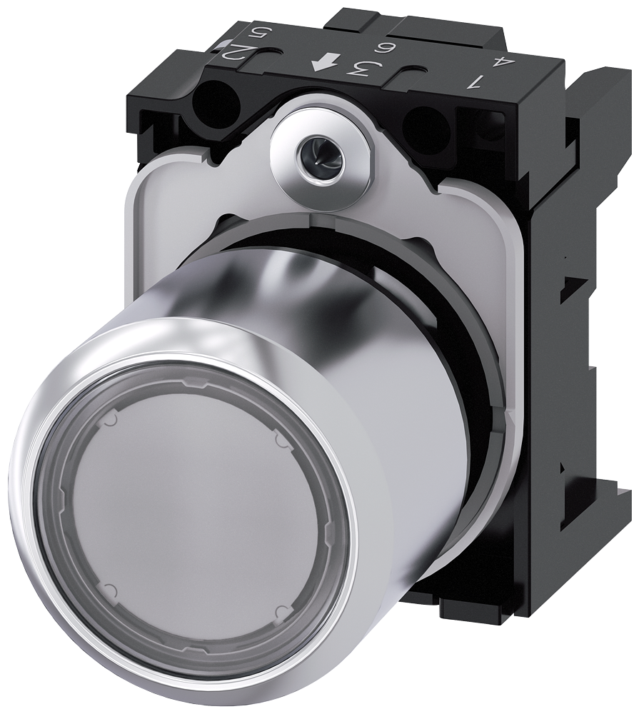 G_IC03_XX_07683P 3SU1251-0EB70-0AA0 Pushbutton, clear, extended stroke - Зображення 1
