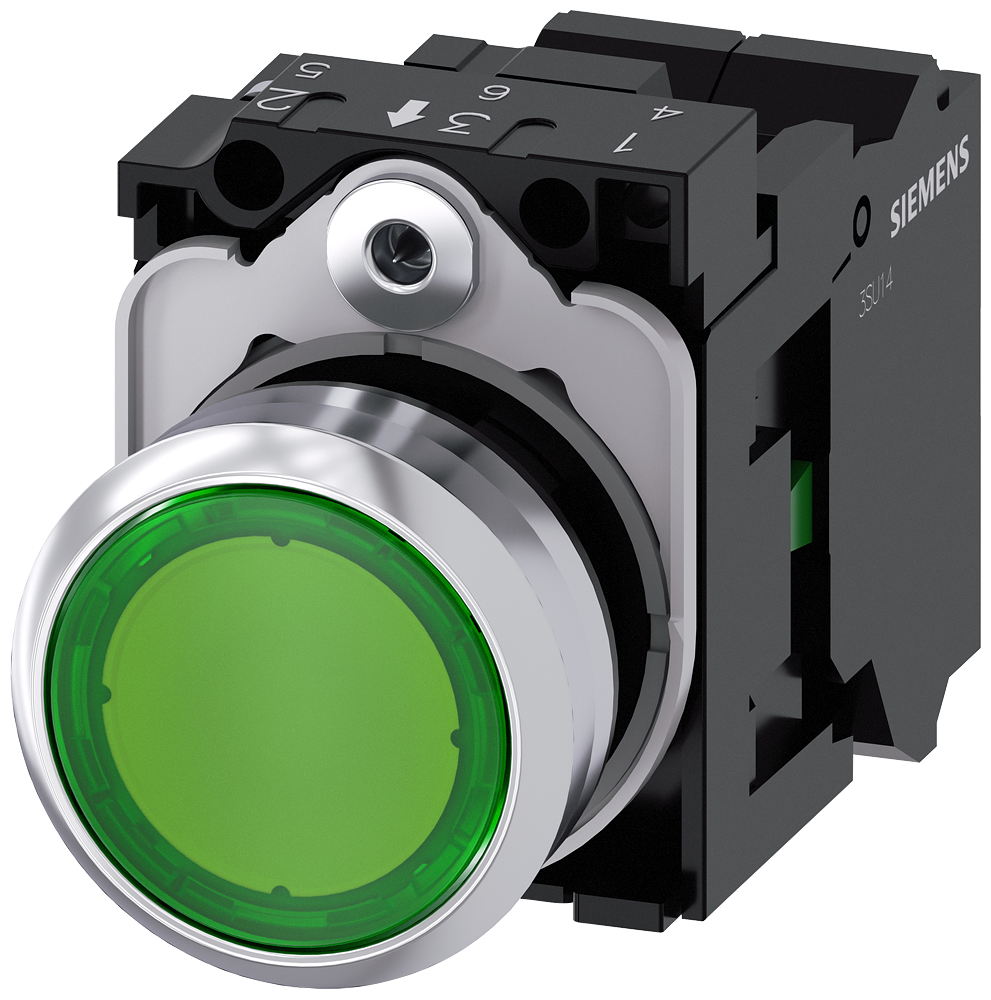 G_IC03_XX_07703P 3SU1152-0AB40-3BA0 Illuminated pushbutton, green - Зображення 1