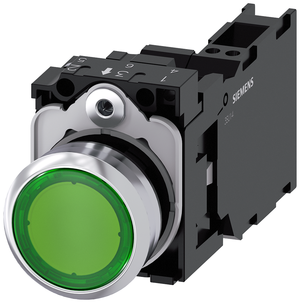 G_IC03_XX_07704P 3SU1152-0AB40-3FA0 Illuminated pushbutton, green - Зображення 1