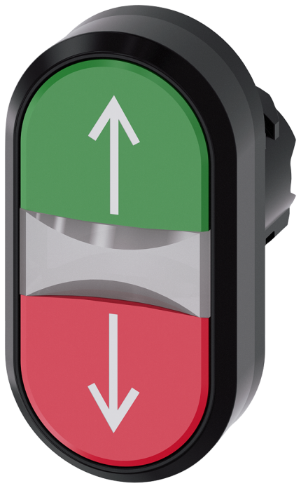 3SU1001-3AB42-0AN0  Illuminated twin pushbutton, gre...