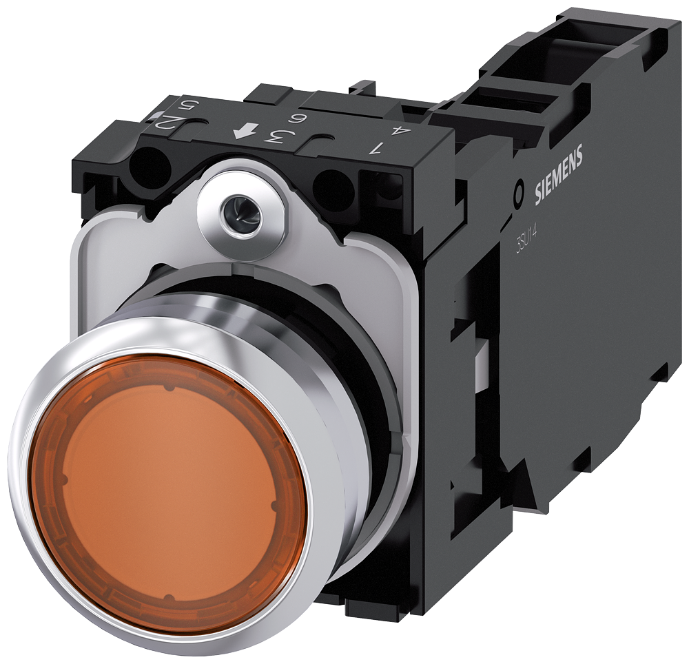 G_IC03_XX_08351P 3SU1153-0AB00-1FA0 Illuminated pushbutton, amber - Зображення 1