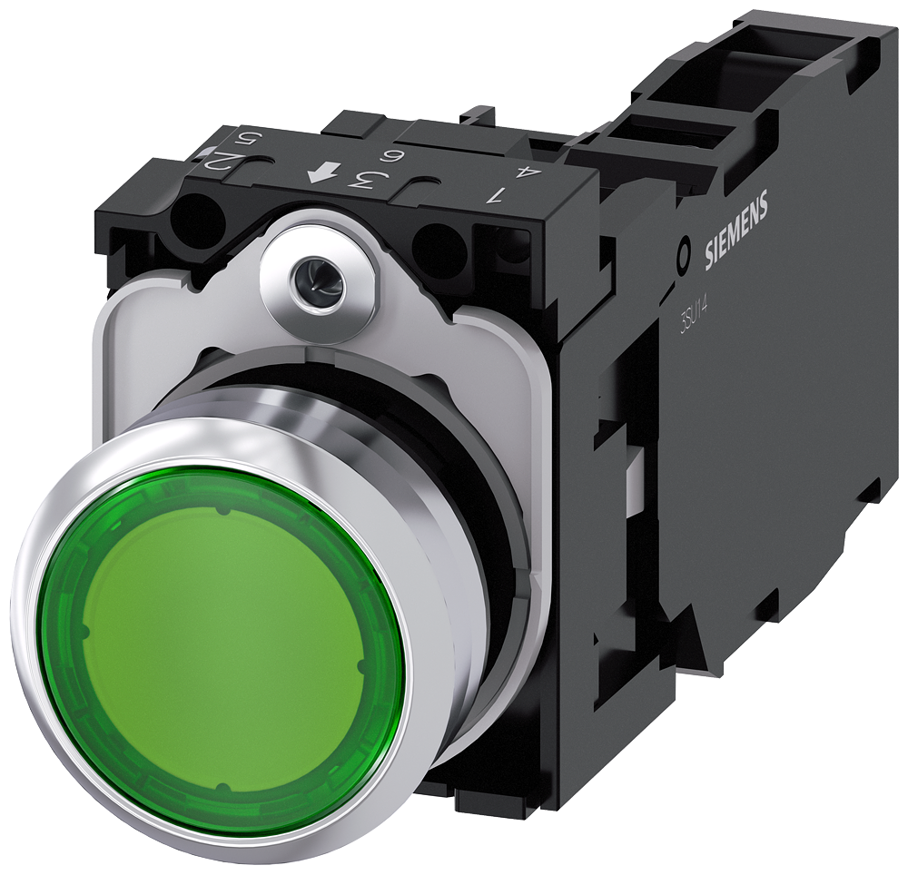 G_IC03_XX_08352P 3SU1152-0AB40-1FA0 Illuminated pushbutton, green - Зображення 1