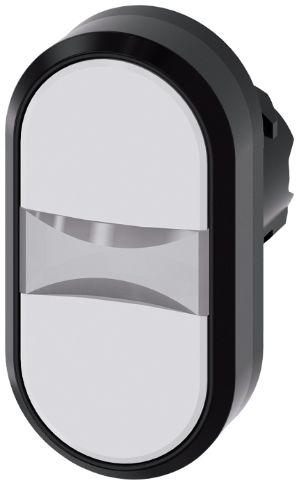 3SU1001-3AB66-0AA0 Illumin. twin pushbutton, white,...