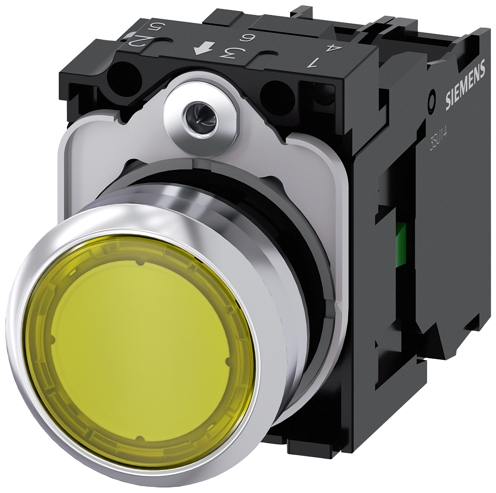 G_IC03_XX_08421P 3SU1152-0AB30-1BA0 Illuminated pushbutton, yellow - Зображення 1