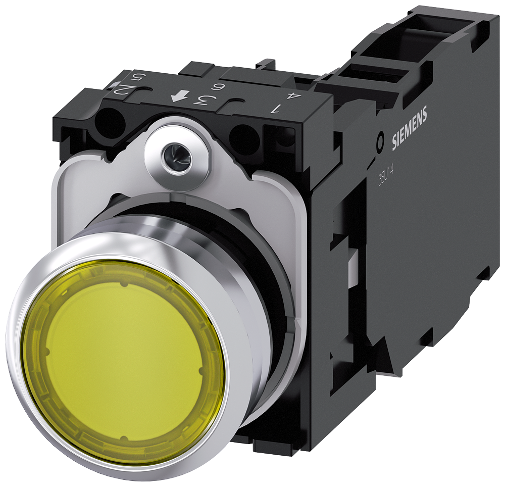 G_IC03_XX_08422P 3SU1152-0AB30-1FA0 Illuminated pushbutton, yellow - Зображення 1