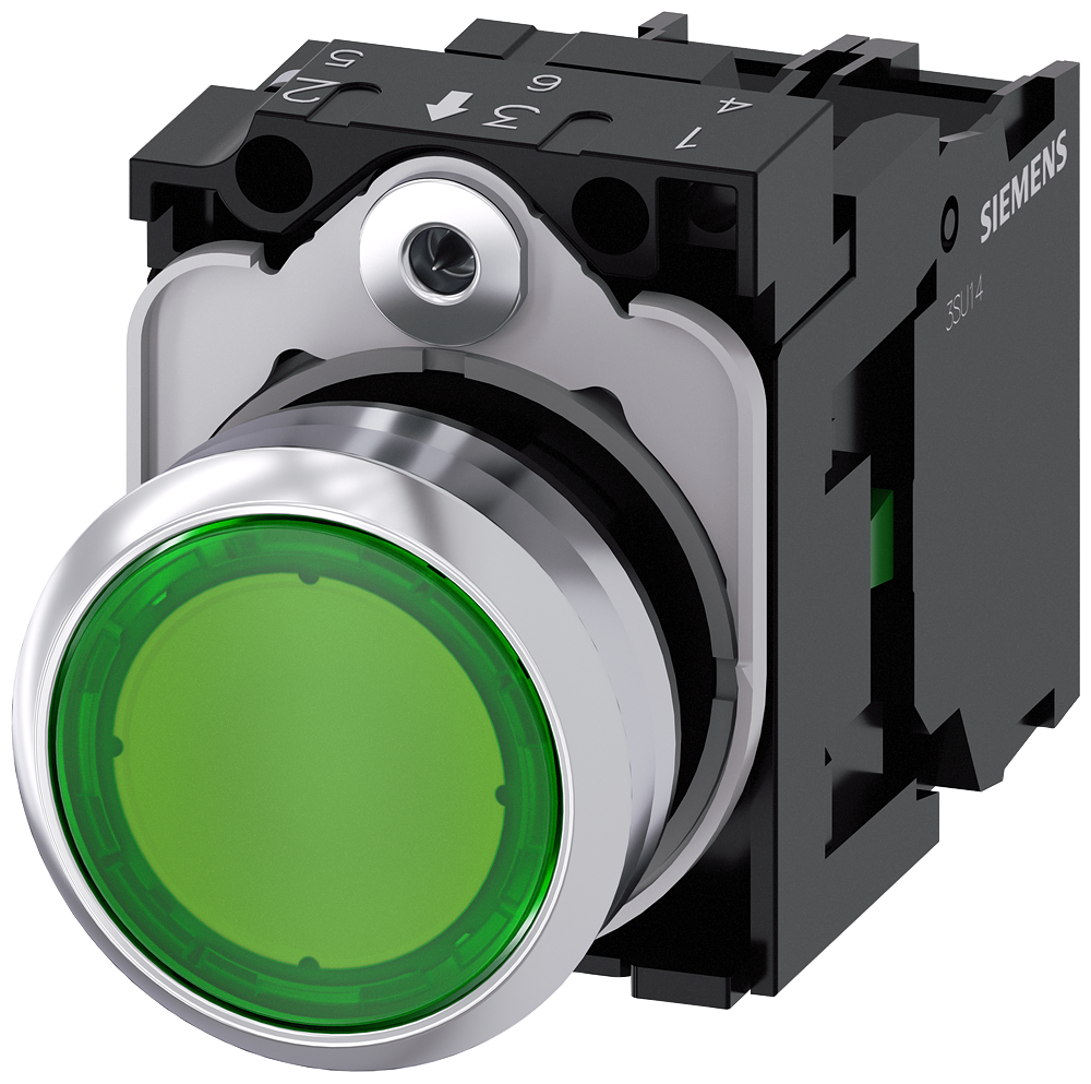 G_IC03_XX_08427P 3SU1156-0AB40-1BA0 Illuminated pushbutton, green - Зображення 1