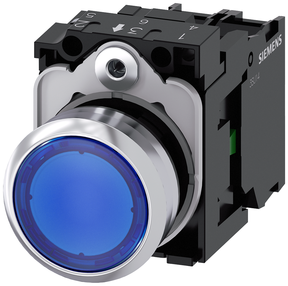 G_IC03_XX_08428P 3SU1152-0AB50-1BA0 Illuminated pushbutton, blue - Зображення 1