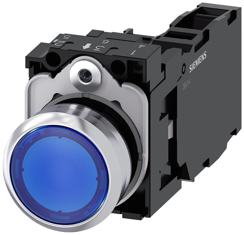G_IC03_XX_08429P 3SU1152-0AB50-1FA0 Illuminated pushbutton, blue - Зображення 1