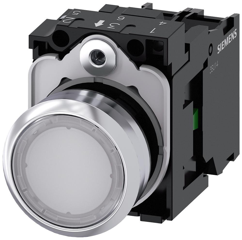 G_IC03_XX_08430P 3SU1153-0AB60-1BA0 Illuminated pushbutton, white - Зображення 1