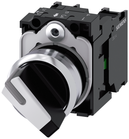 3SU1150-2BF60-1MA0 Selector switch, O-I, black, white