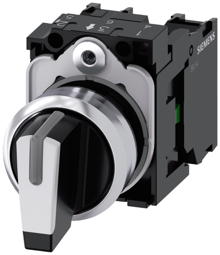 3SU1150-2BL60-1NA0 Selector switch, I-O-II, black, ...