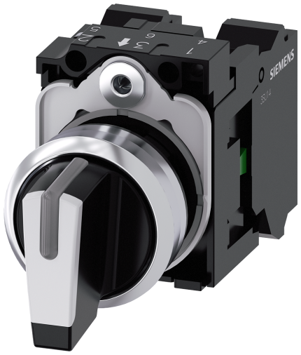 3SU1150-2BL60-3NA0 Selector switch, I-O-II, black, ...