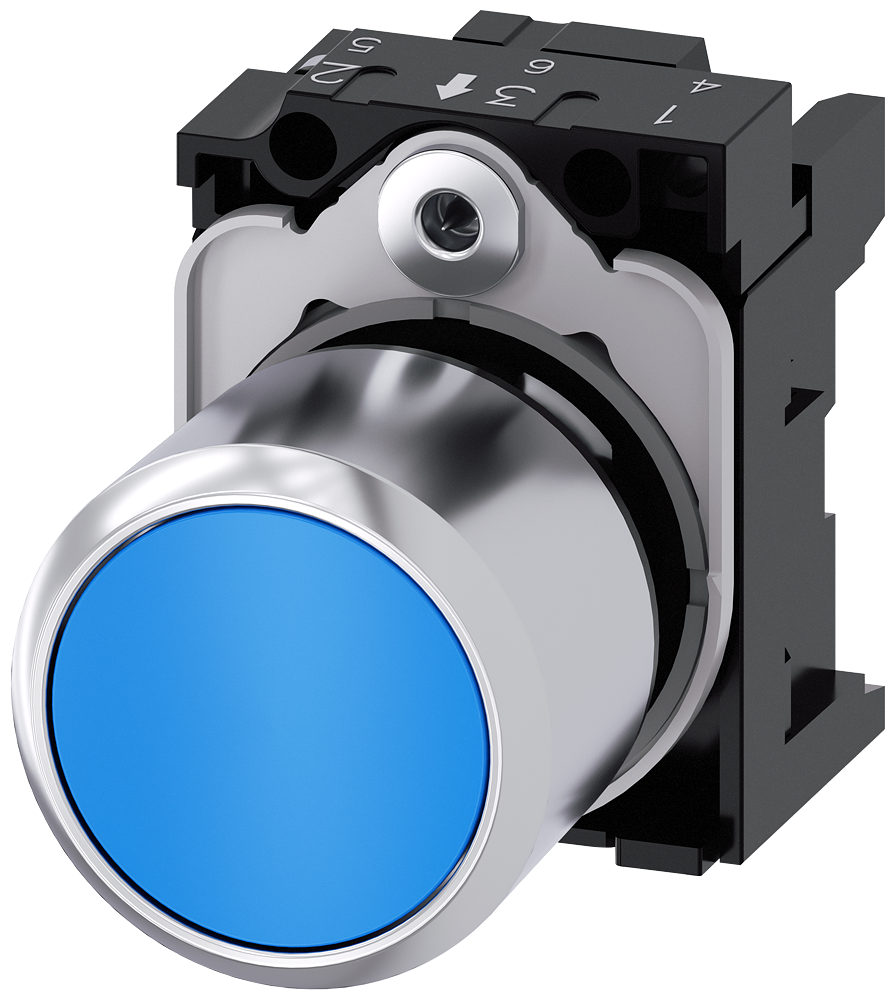 G_IC03_XX_18312P 3SU1250-0EB50-0AA0 Pushbutton, blue, extended stroke - Зображення 1