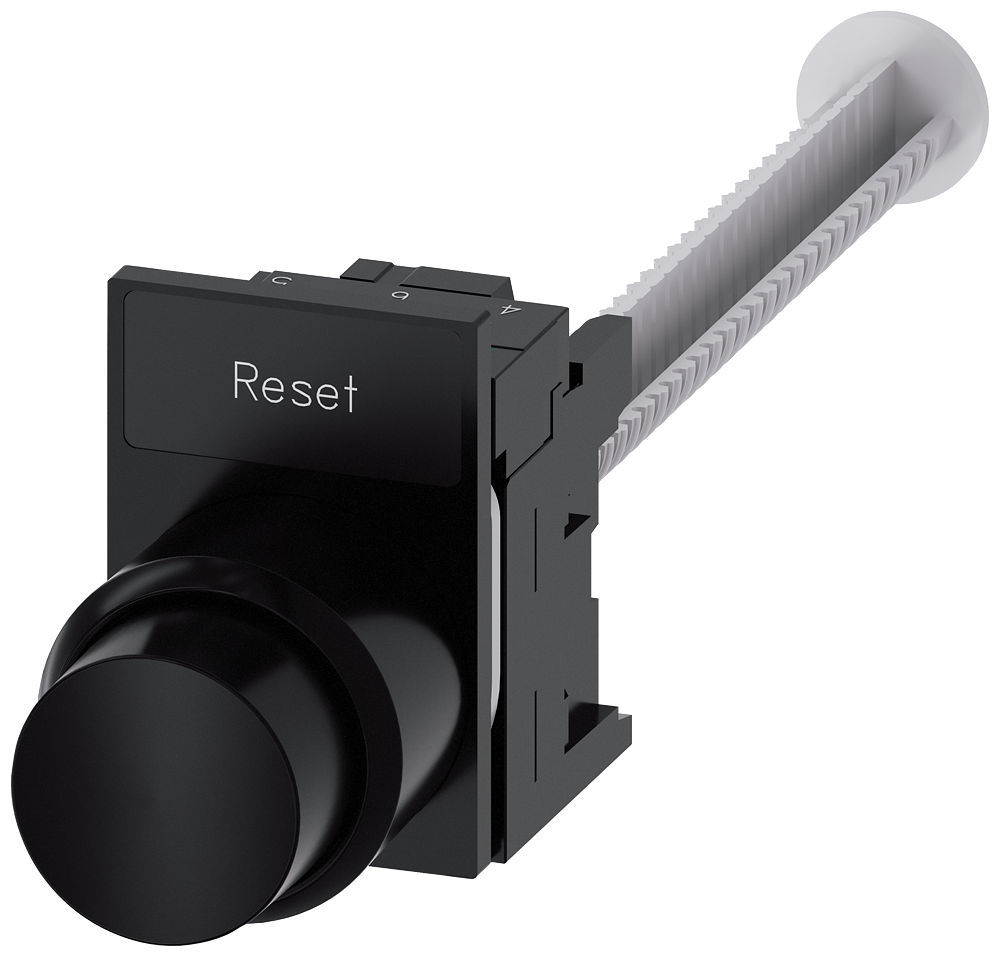 G_IC03_XX_27320P 3SU1200-0KB10-0AA0 Pushbutton, black, extended stroke - Зображення 1