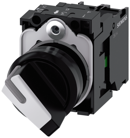 3SU1103-2BF64-1BA0 Selector switch, O-I, black, white