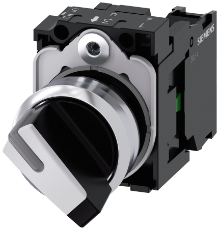 3SU1150-2BC60-1BA0 Selector switch, O-I, black, white