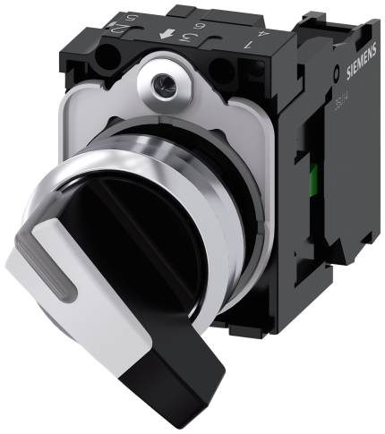 3SU1150-2CF60-1BA0  Selector switch, O-I, black, white