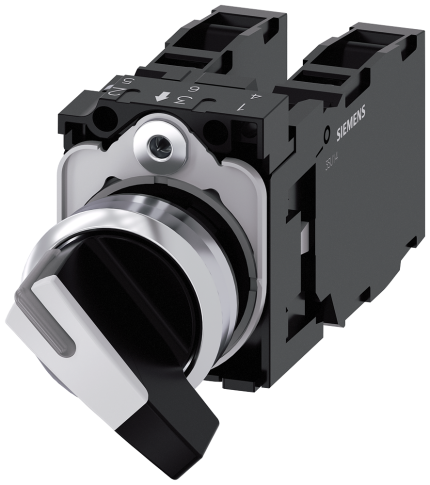 3SU1150-2CF60-1NA0 Selector switch, O-I, black, white