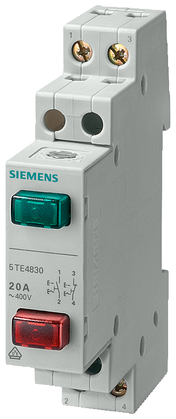 5TE4830 LED pushbutton,1NO+1NC,red green