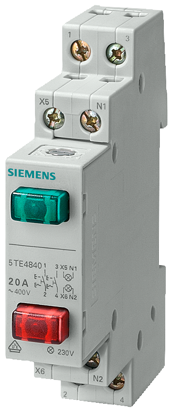 5TE4841  LED pushbutton,1NO+1NC,red green