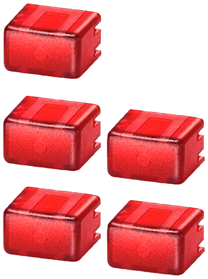 5TG8061  CAP-SET FOR PUSHBUTTON 5XRED/TRANSP