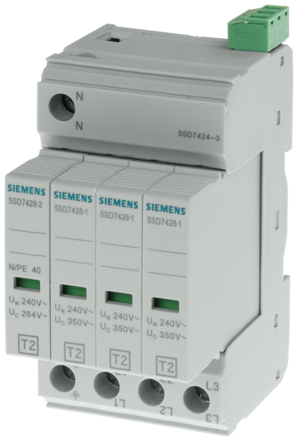 5SD7424-3  SPD T2, UC 350/264V a.c., 3+1, RS