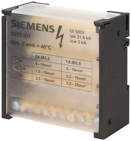 5ST2501  DISTRIB.BOARD BLOCK 4-POLE,80A 500V