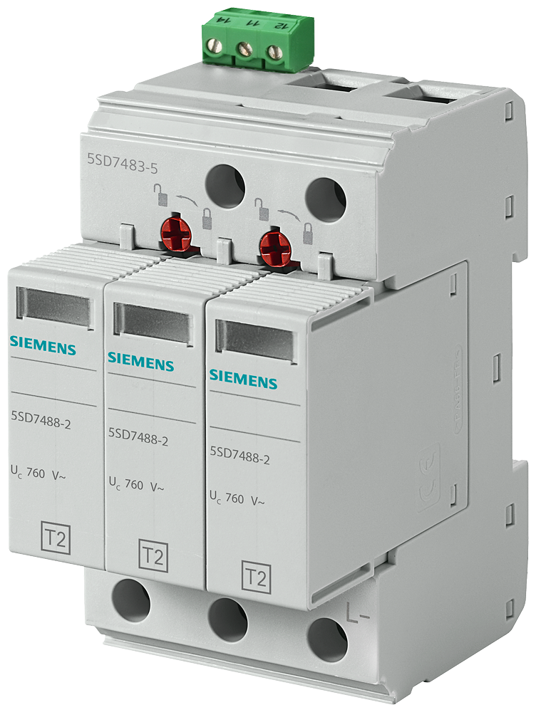 P_I202_XX_06791P 5SD7483-5 SURGE ARRESTER TYPE2, 3-POLE - Зображення 1