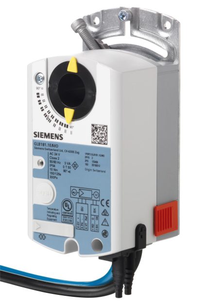 GDB181.1E/MO VAV compact controller Modbus, AC 24 V, 5 Nm, 150 s, 300 Pa