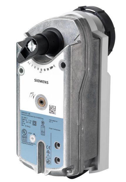 GMA321.9H/50H Electromotoric rotary actuator with spring-return for ball valves, AC 230 V, 2-position, 7 Nm, 90/15 s